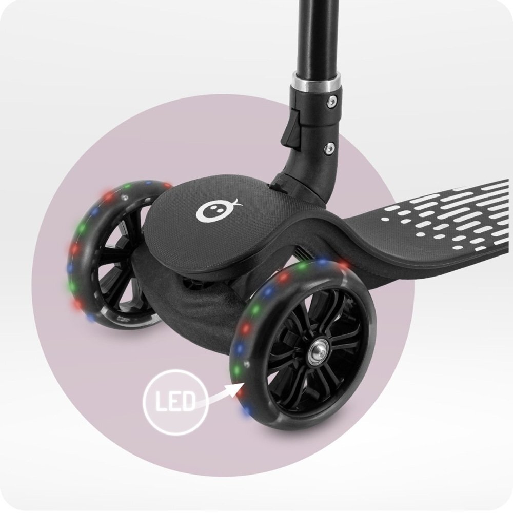 Momi Trotineta pentru copii San Negru pliabila cu roti led 3 ani+