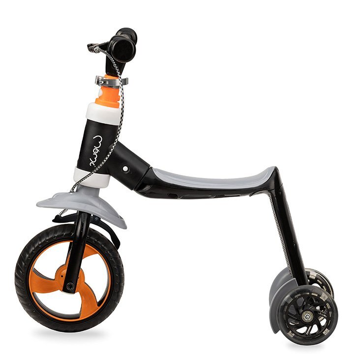 Momi Trotineta transformabila 2 in 1 Elios Black lumini LED ghidon reglabil platforma antiderapanta greutate suportata 25 kg