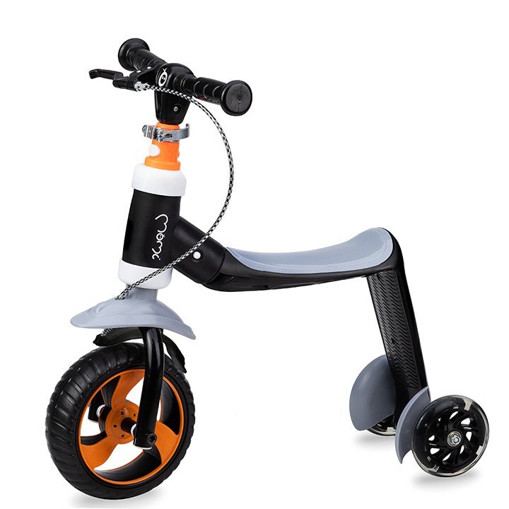 Momi Trotineta transformabila 2 in 1 Elios Black lumini LED ghidon reglabil platforma antiderapanta greutate suportata 25 kg
