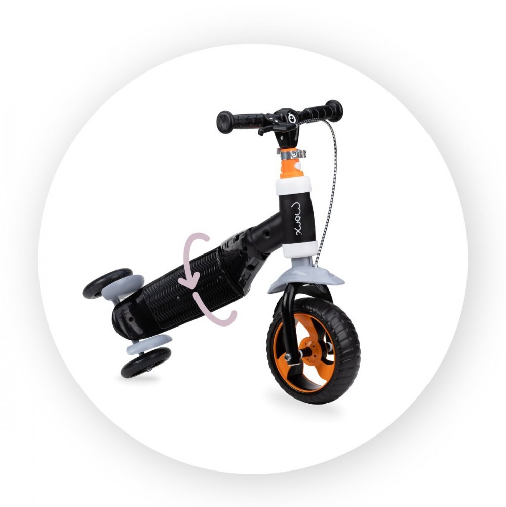 Momi Trotineta transformabila 2 in 1 Elios Black lumini LED ghidon reglabil platforma antiderapanta greutate suportata 25 kg