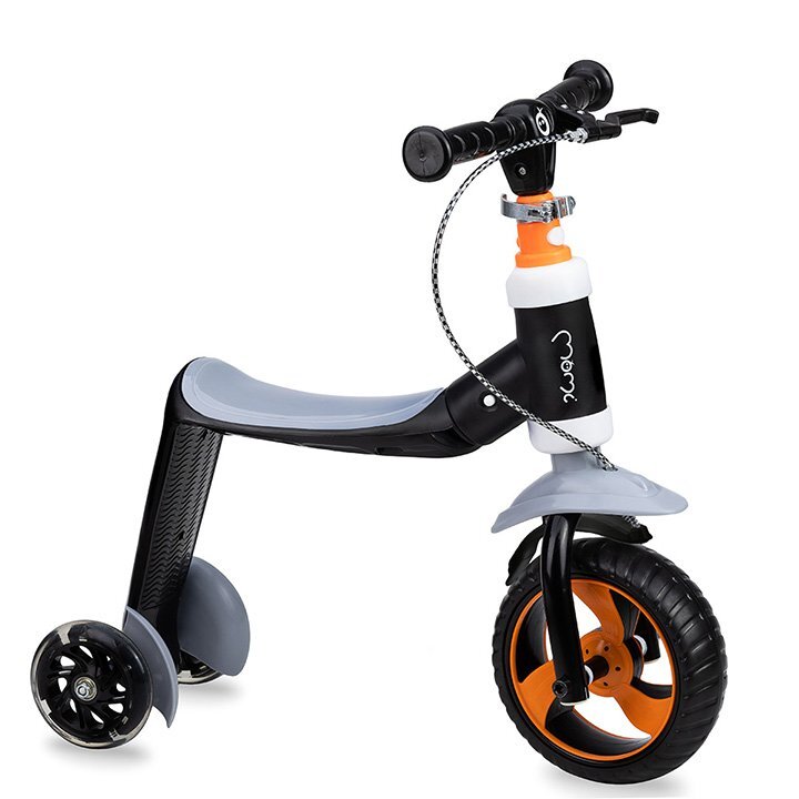 Momi Trotineta transformabila 2 in 1 Elios Black lumini LED ghidon reglabil platforma antiderapanta greutate suportata 25 kg