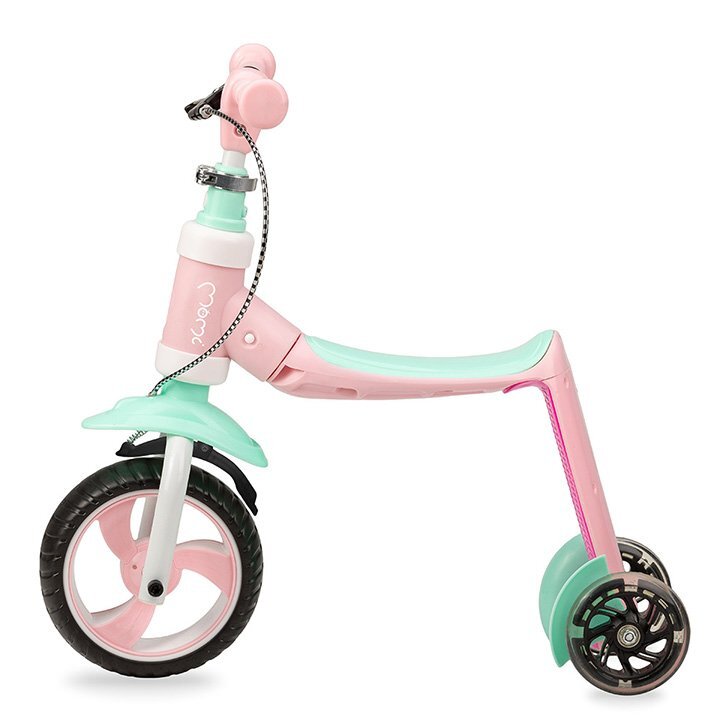 Momi Trotineta transformabila 2 in 1 Elios Pink lumini LED ghidon reglabil platforma antiderapanta greutate suportata 25 kg