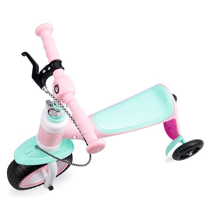 Momi Trotineta transformabila 2 in 1 Elios Pink lumini LED ghidon reglabil platforma antiderapanta greutate suportata 25 kg