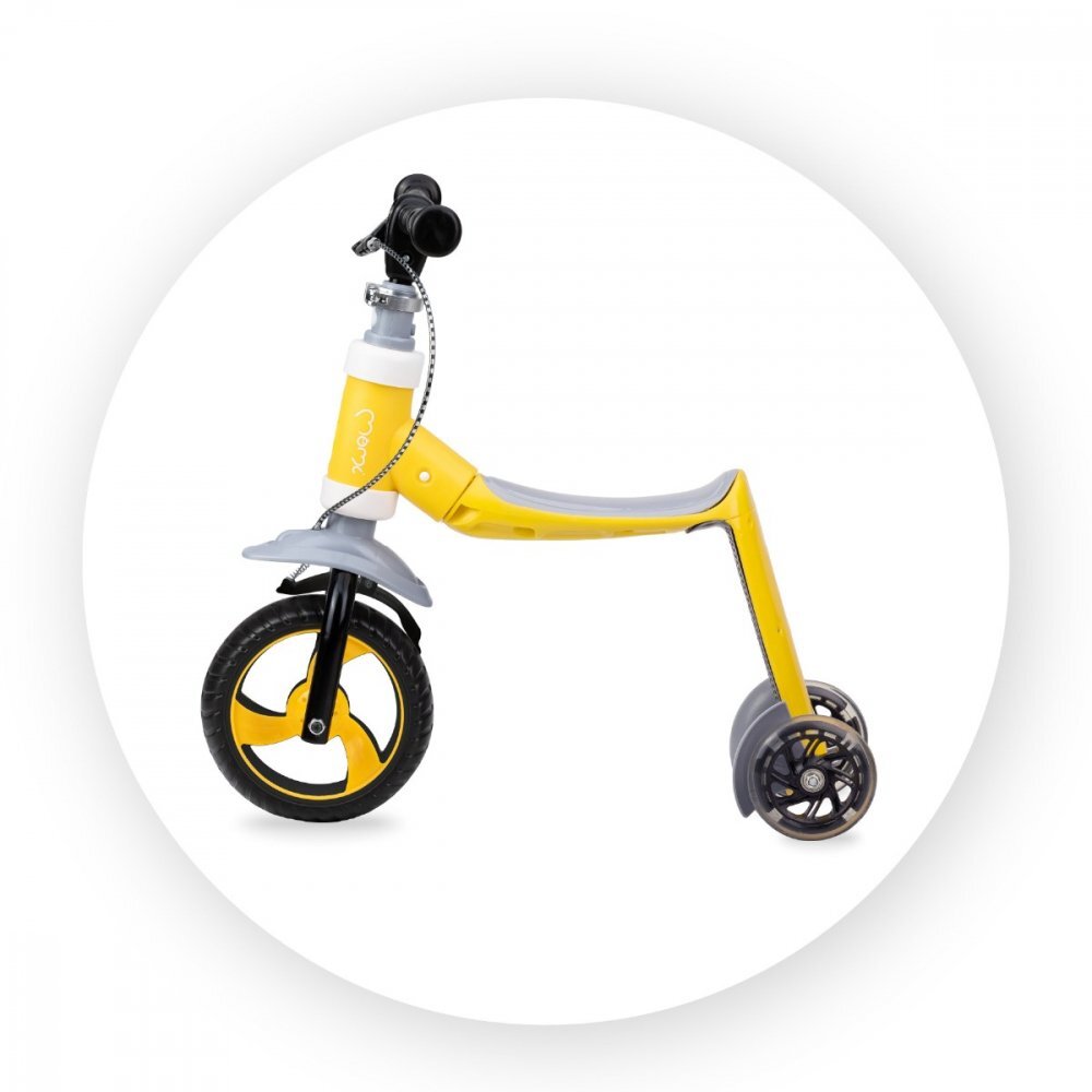 Momi Trotineta transformabila 2 in 1 Elios Yellow lumini LED ghidon reglabil platforma antiderapanta greutate suportata 25 kg