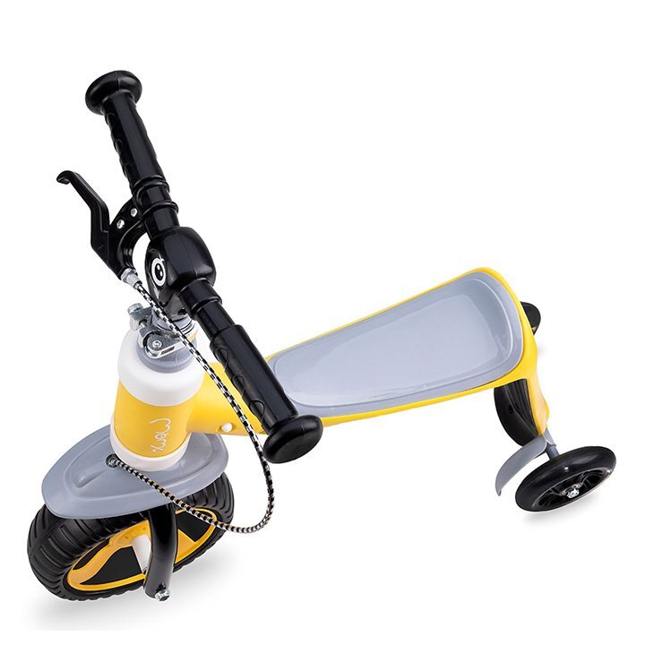 Momi Trotineta transformabila 2 in 1 Elios Yellow lumini LED ghidon reglabil platforma antiderapanta greutate suportata 25 kg