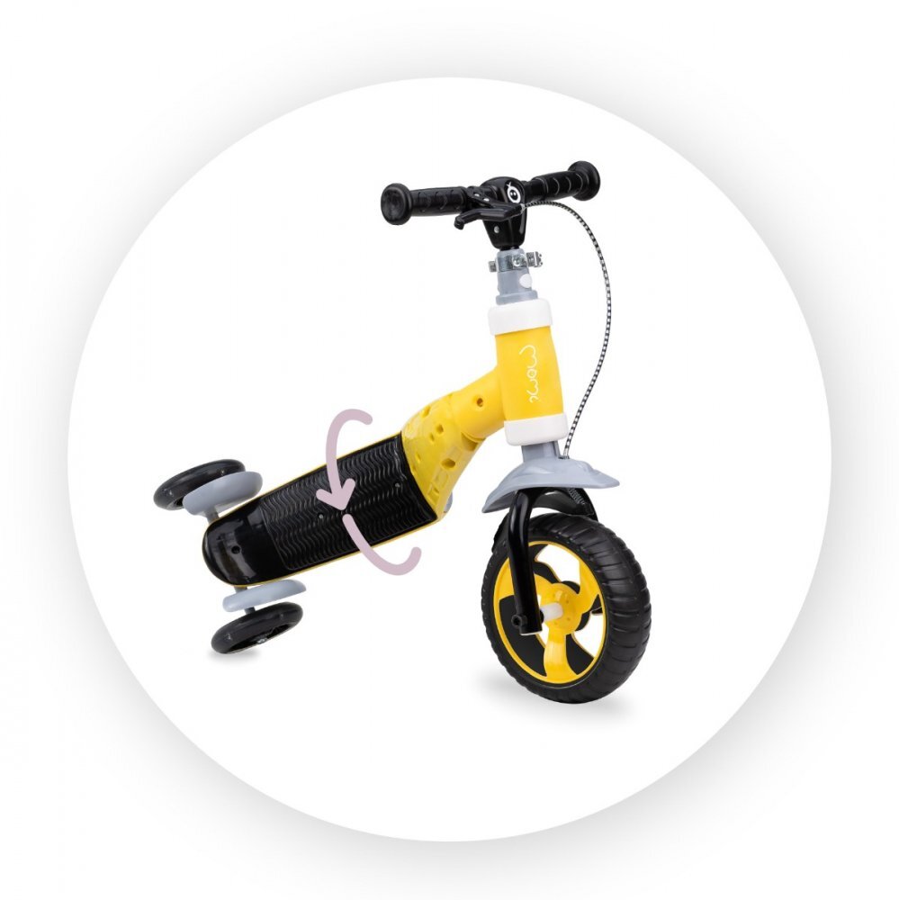 Momi Trotineta transformabila 2 in 1 Elios Yellow lumini LED ghidon reglabil platforma antiderapanta greutate suportata 25 kg