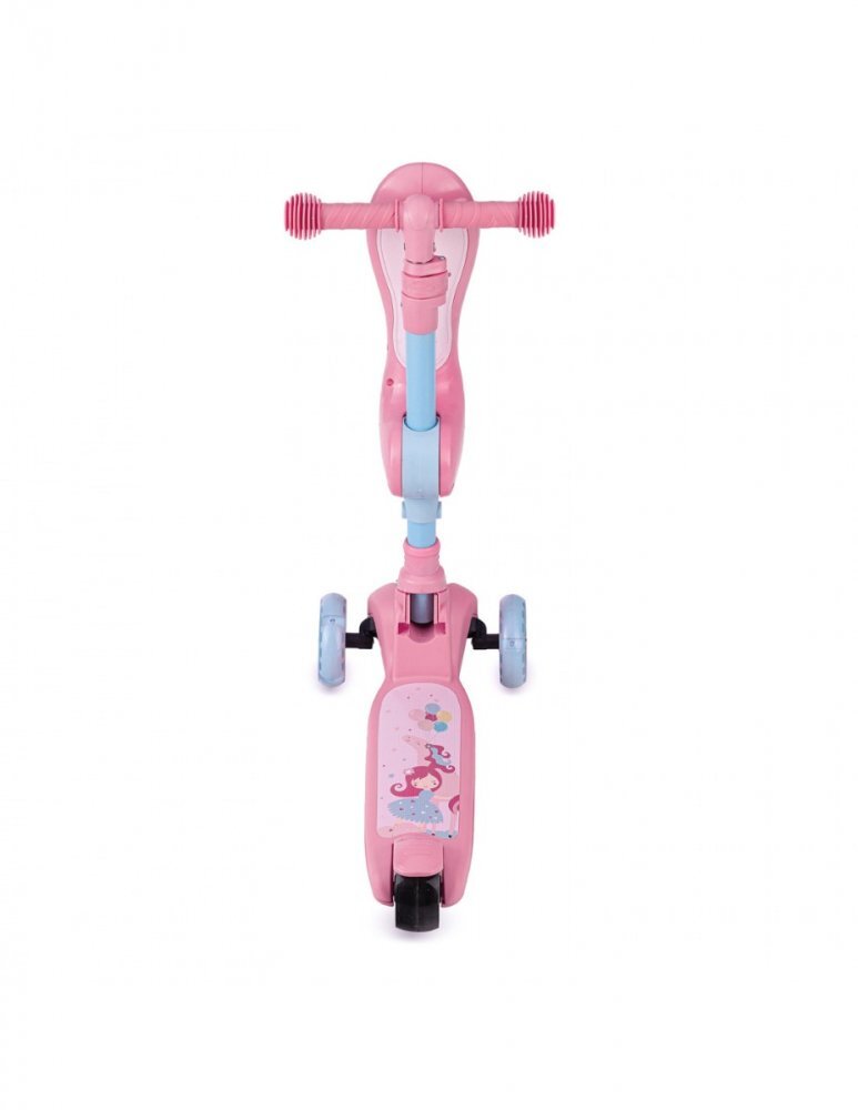 Momi Trotineta transformabila 2in1 Kiuru Pink hidon reglabil pliabila scaun reglabil lumini LED greutate suportata 50 kg varsta 3 ani+