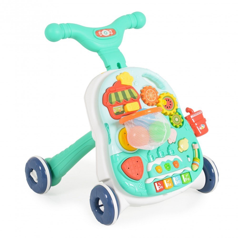 MONI Antepremergator educativ 2 in1 cu cosulet bile si functii muzicale Blue