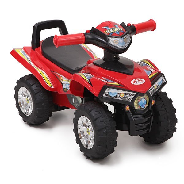 MONI ATV pentru copii fara pedale RideGo Rosu cu spatiu depozitare jucarii muzica de la 1 an pana la 20 kg