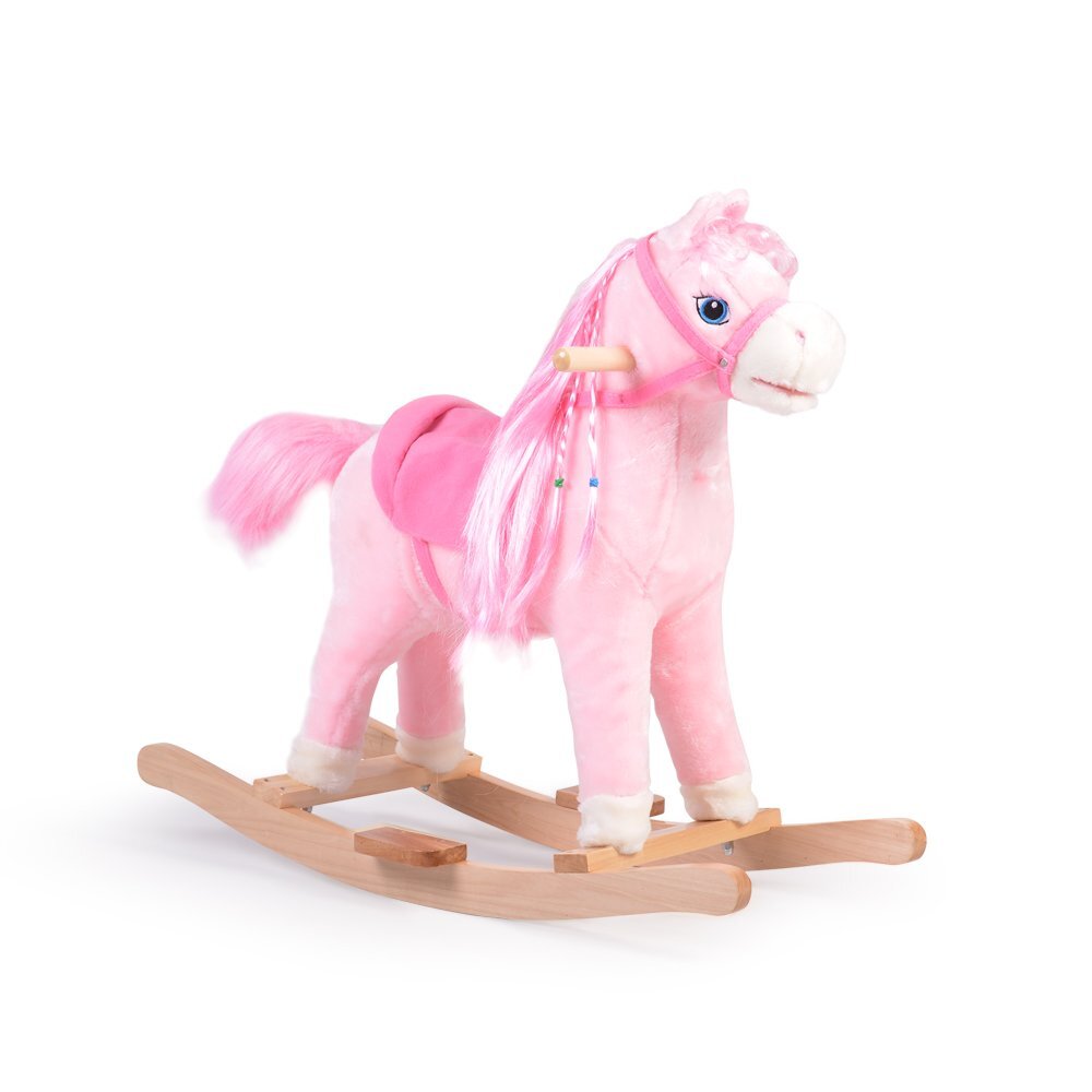 MONI Balansoar calut din plus pentru copii Pink Horse