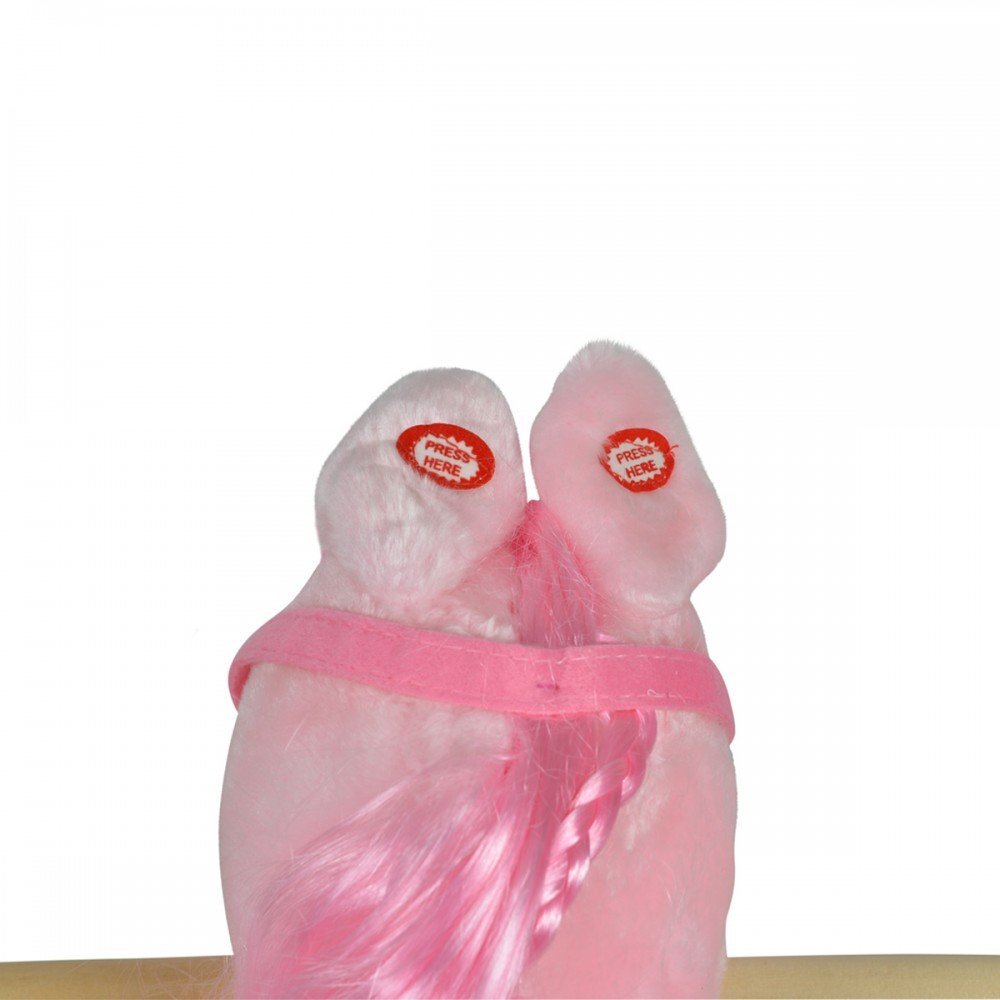 MONI Balansoar calut din plus pentru copii Pink Horse