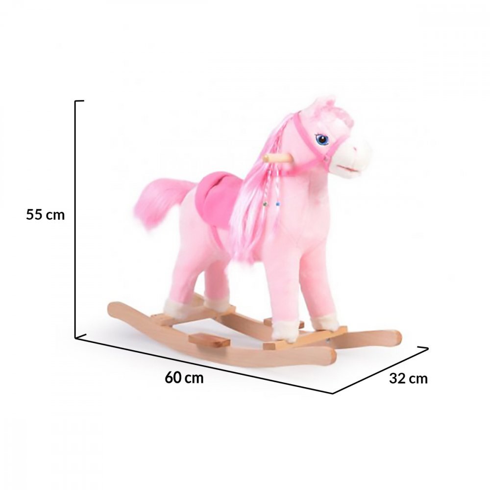 MONI Balansoar calut din plus pentru copii Pink Horse