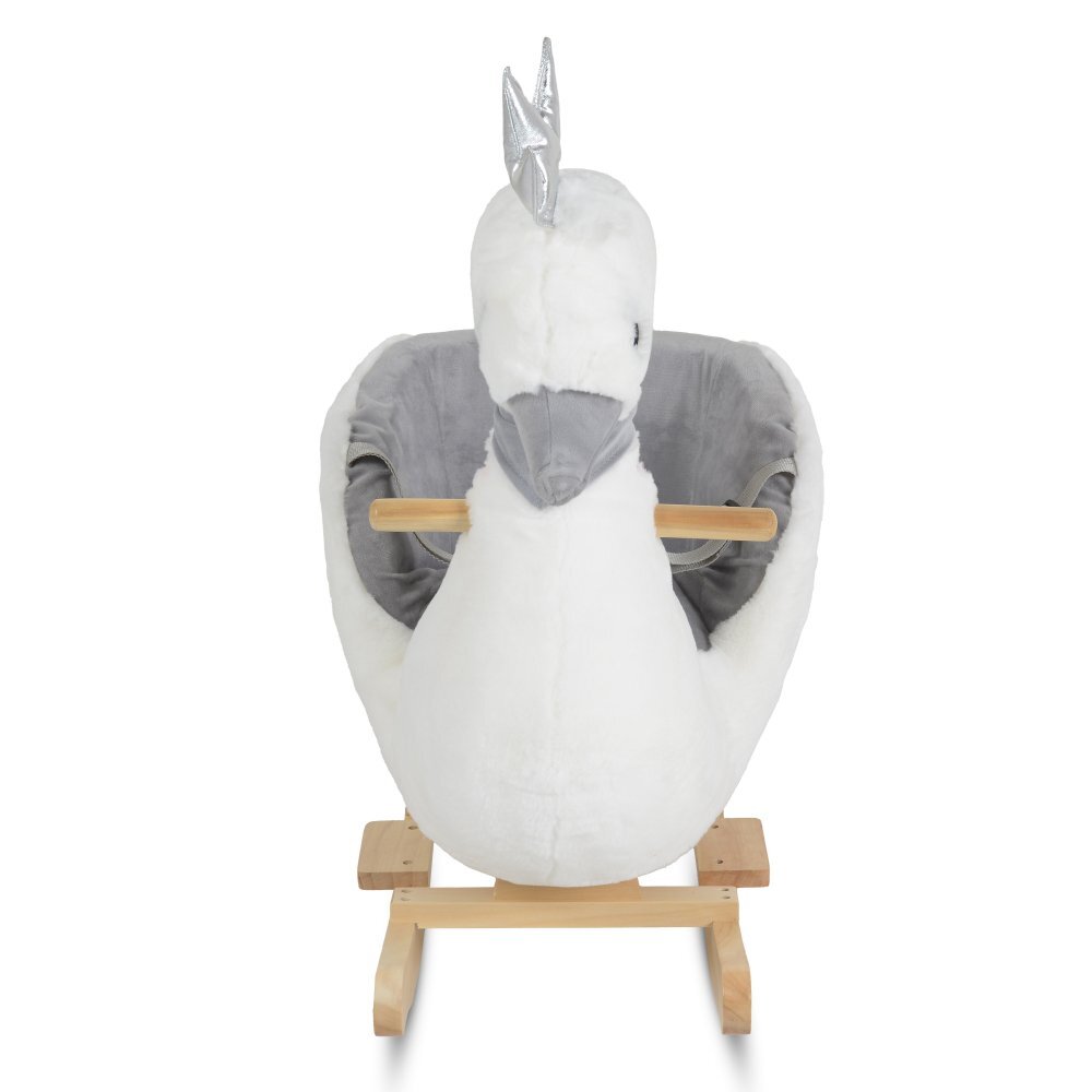 MONI Balansoar din plus Swan White cu scaunel si spatar centura de siguranta functii muzicale greutate admisa 30 kg dimensiune 64x37x72 cm