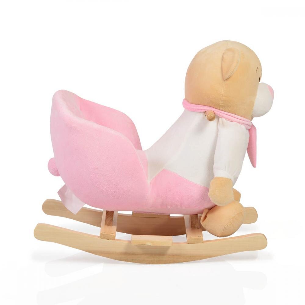 MONI Balansoar pentru copii Bear Pink cu sunete