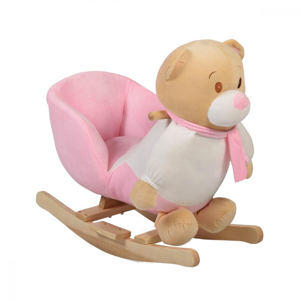 MONI Balansoar pentru copii Bear Pink cu sunete