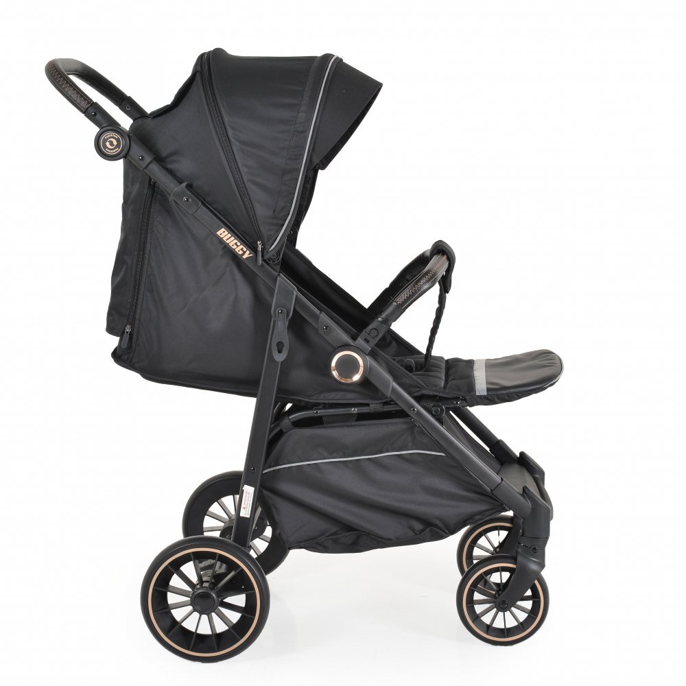 MONI Carucior 0-22 kg cu cadru din aluminiu si spatar reglabil Buggy Black