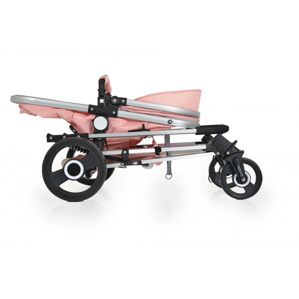 MONI Carucior 2 in 1 transformabil Gigi Pink cu sezut reversibilroti rezistentehusa picioare si geanta mamici inclusepliere usoaracadru rezistent din aluminiucapotina mare