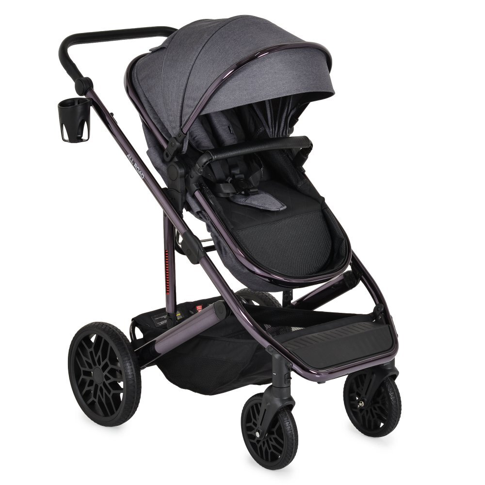 MONI Carucior convertibil 2in1 All Road Grey cu Cadru din aluminiu galvanizatRoti rezistente cu suspensiiSpatar reglabilManer reglabil 6 pozitii inaltimeCopertina XXLHusa picioare si suport pahar inclusePana la 4 ani