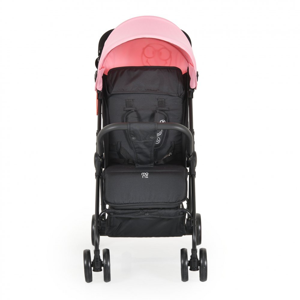 MONI Carucior sport pentru copii Capri Pink Spatar reglabil cu pozitie de somn Suport pentru picioare reglabil Centura de siguranta Roti spate cu frana Copertina reglabila Recomandat de la 6luni
