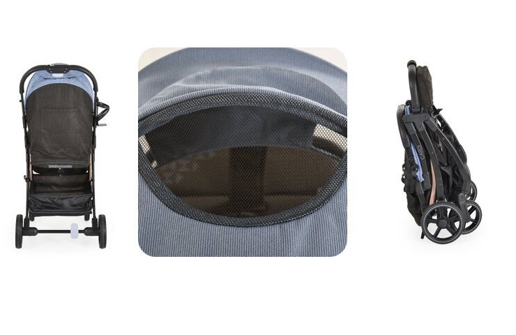 MONI Carucior sport pentru copii Cardi Blue de la nastere pana la 22kgspatar reglabilcapotina cu plasa si banda reflectorizantabara de siguranta detasabilaroti pivotante cu amortizorpliere compactasuport sticla inclus