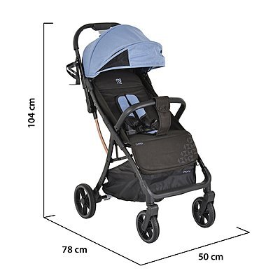 MONI Carucior sport pentru copii Cardi Blue de la nastere pana la 22kgspatar reglabilcapotina cu plasa si banda reflectorizantabara de siguranta detasabilaroti pivotante cu amortizorpliere compactasuport sticla inclus
