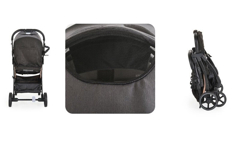 MONI Carucior sport pentru copii Cardi Negru de la nastere pana la 22kgspatar reglabilcapotina cu plasa si banda reflectorizantabara de siguranta detasabilaroti pivotante cu amortizorpliere compactasuport sticla inclus
