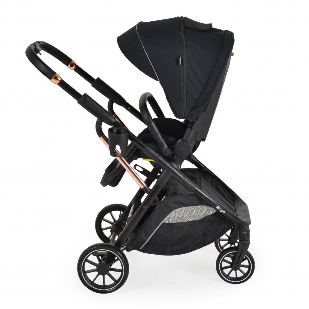 MONI Carucior transformabil 2in1 Bingo Anthracite cu sezut reversibilpana la 4 ani sau 22kgspatar reglabilcapotina XXL cu 4 sectiunipliere compacta cu unitatea scaunuluiroti rezistentehusa picioare si geanta incluse