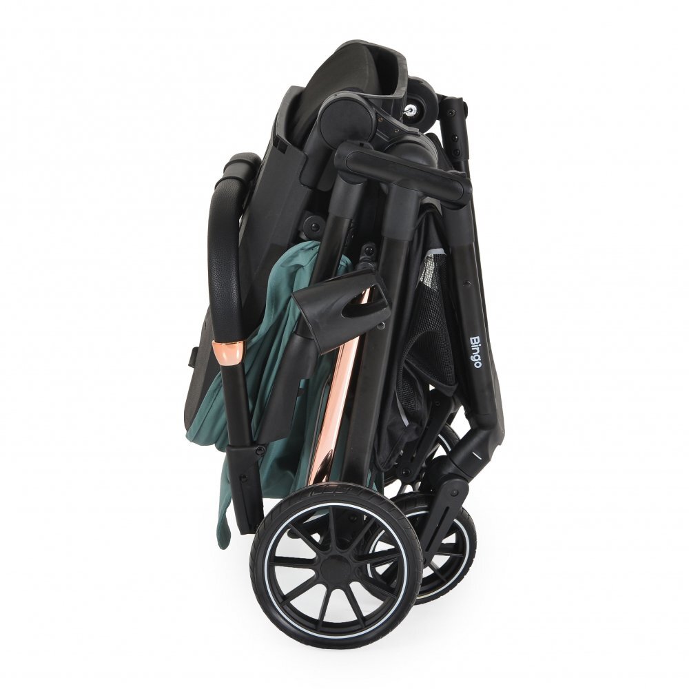 MONI Carucior transformabil 2in1 Bingo Marine Green cu sezut reversibilpana la 4 ani sau 22kgspatar reglabilcapotina XXL cu 4 sectiunipliere compacta cu unitatea scaunului roti rezistentehusa picioare si geanta