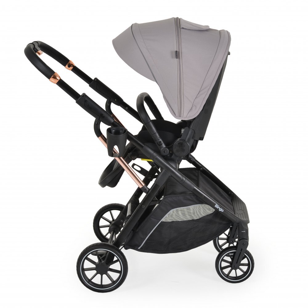 MONI Carucior transformabil 2in1 Bingo Steel cu sezut reversibilpana la 4 ani sau 22kgspatar reglabilcapotina XXL cu 4 sectiunipliere compacta cu unitatea scaunuluiroti rezistentehusa picioare si geanta incluse