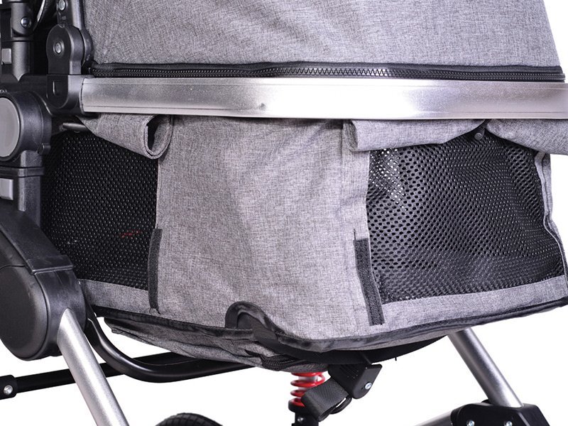 MONI Carucior transformabil 2in1 Gala Dark Grey cu sistem dublu de suspensiicadru din aluminiumaner reglabil pe inaltimecopertina XXLsezut reversibilhusa picioare si geanta mamici inclusa