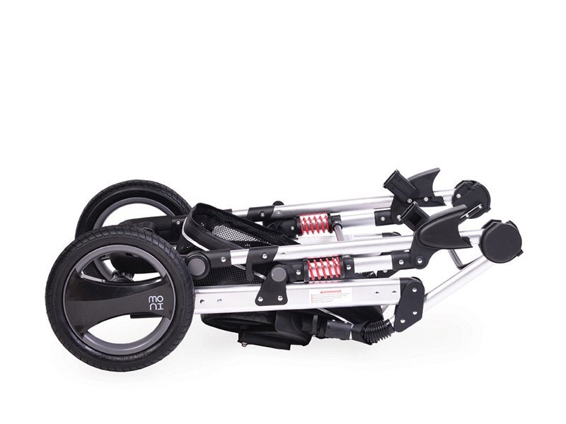 MONI Carucior transformabil 2in1 Gala Dark Grey cu sistem dublu de suspensiicadru din aluminiumaner reglabil pe inaltimecopertina XXLsezut reversibilhusa picioare si geanta mamici inclusa