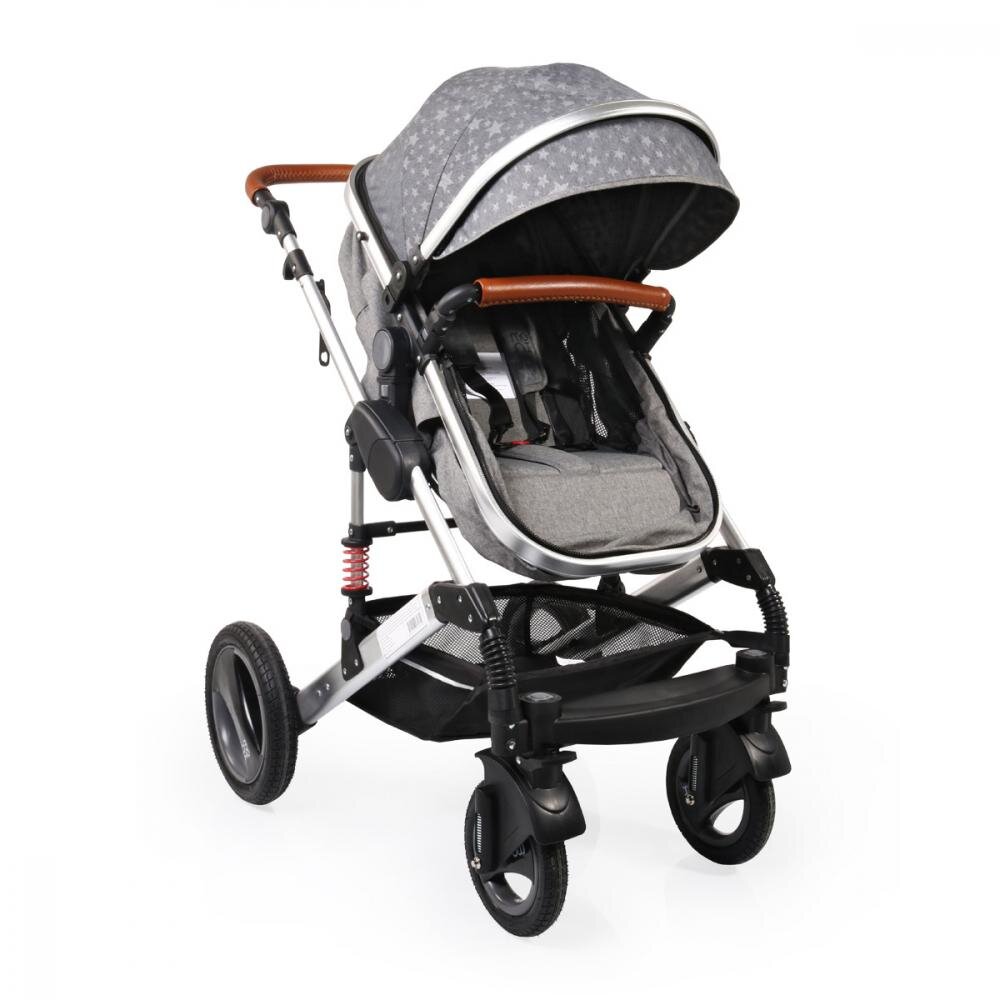 MONI Carucior transformabil 2in1 Gala Premium Stars cu sistem dublu de suspensiicadru din aluminiumaner reglabil pe inaltimecopertina XXLsezut reversibilhusa picioare si geanta mamici inclusa
