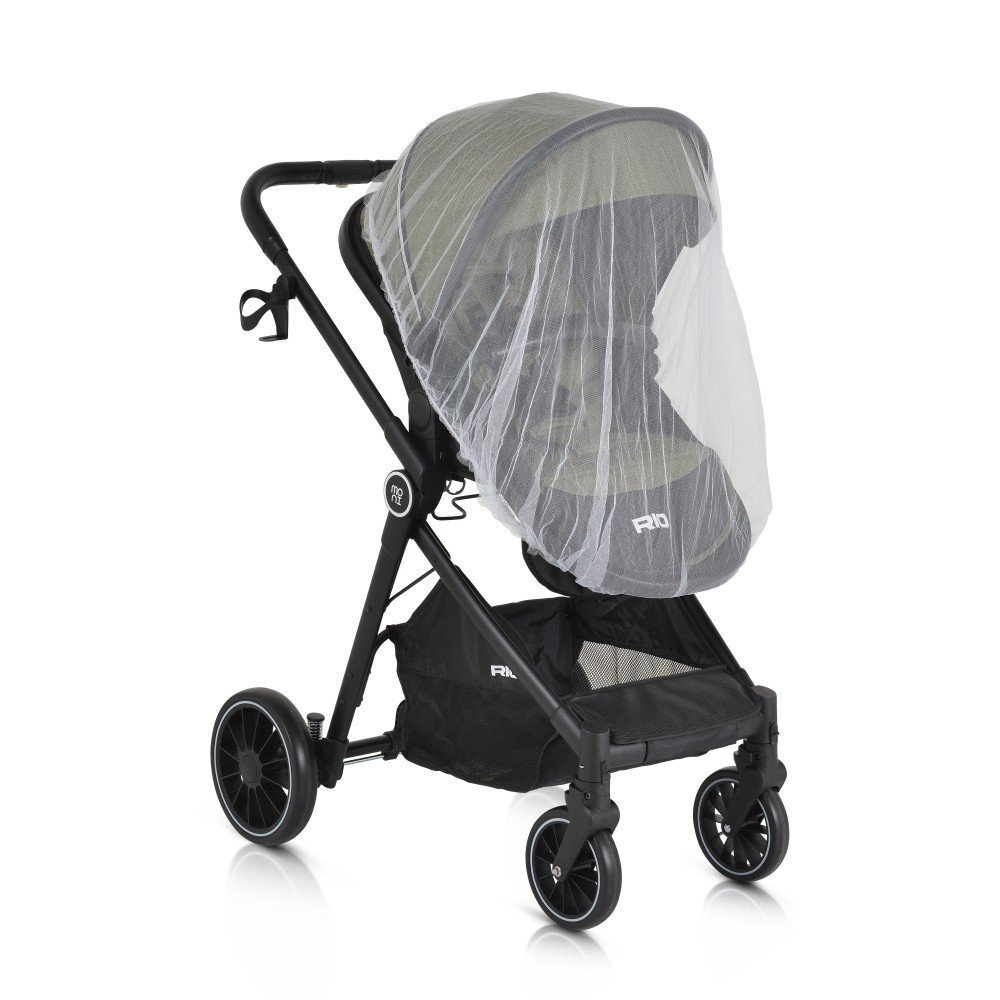 MONI Carucior transformabil 2in1 Rio Green pana la 22 kgcadru din aluminiuspatar reglabilscaun reversibilroti din spuma EVA pivotante cu amortizor si rulmentbaldachinhusa picioaregeantaplasa insectesuport pahar