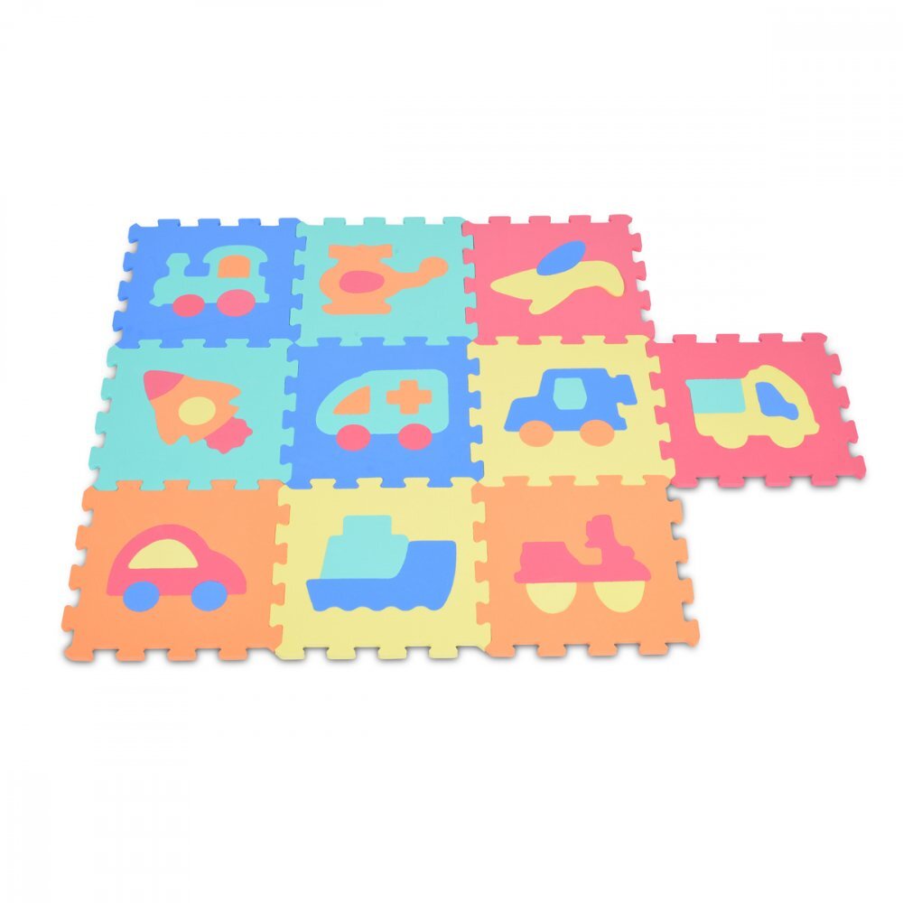MONI Covoras puzzle cu 10 piese din spuma Vehicle