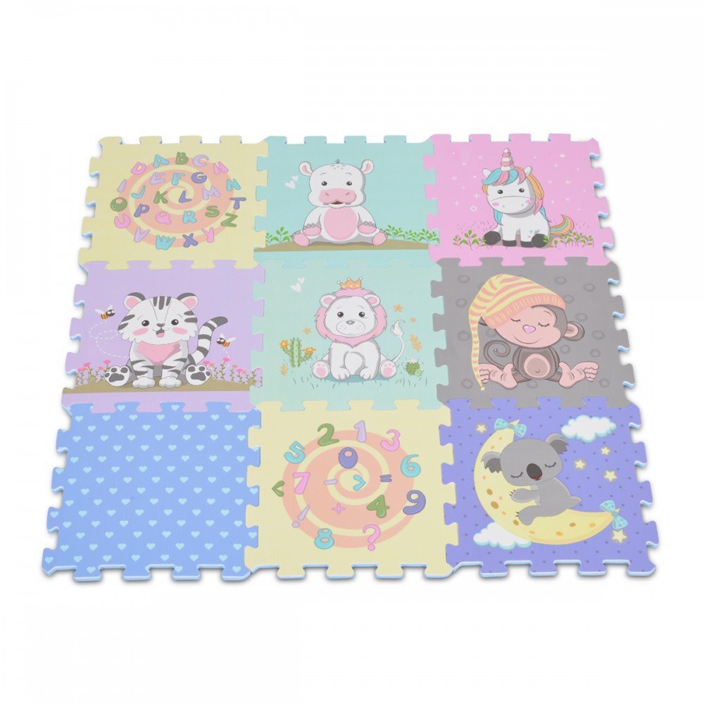 MONI Covoras puzzle cu 9 piese din spuma Education and Animals