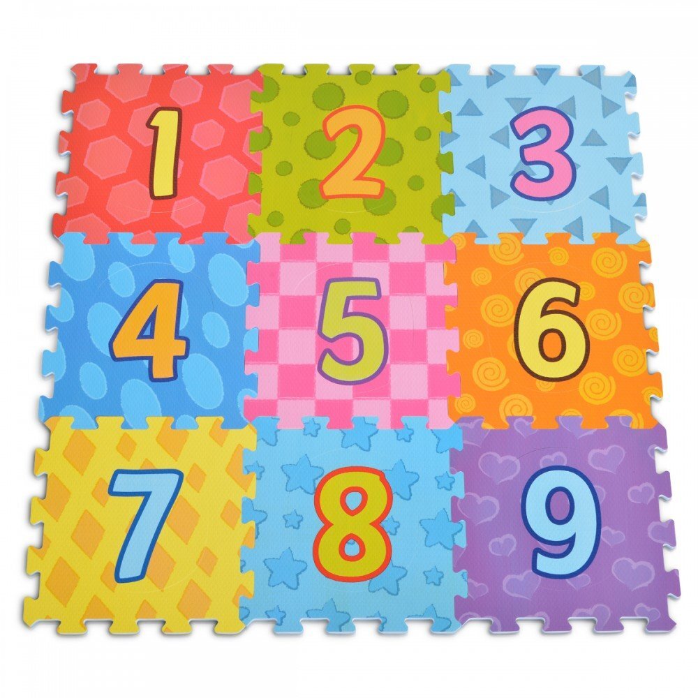 MONI Covoras puzzle cu 9 piese din spuma Numbers