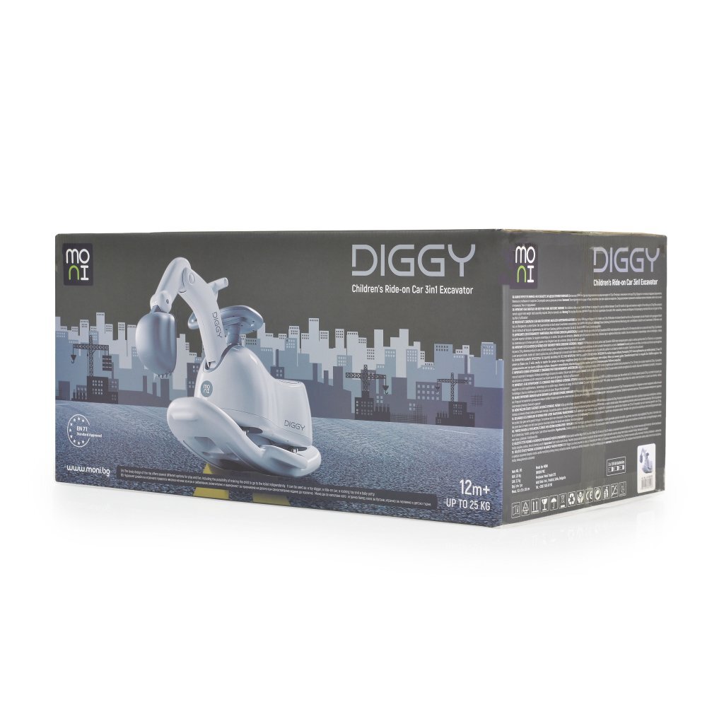 MONI Excavator fara pedale Diggy Grey tranformabil 4in1 cu Cupa mobilaBaza detasabila si transformare in balansoarOlita incorporataSezut confortabilEfecte muzicale si luminiRecomandat de la 12luniGreutate admisa 25kg