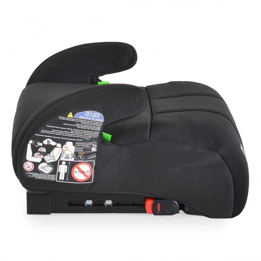 MONI Inaltator auto pentru copii Monza Basic Black 125-150 cmOmologat R129 I-Sizefixare Isofixhusa detasabila