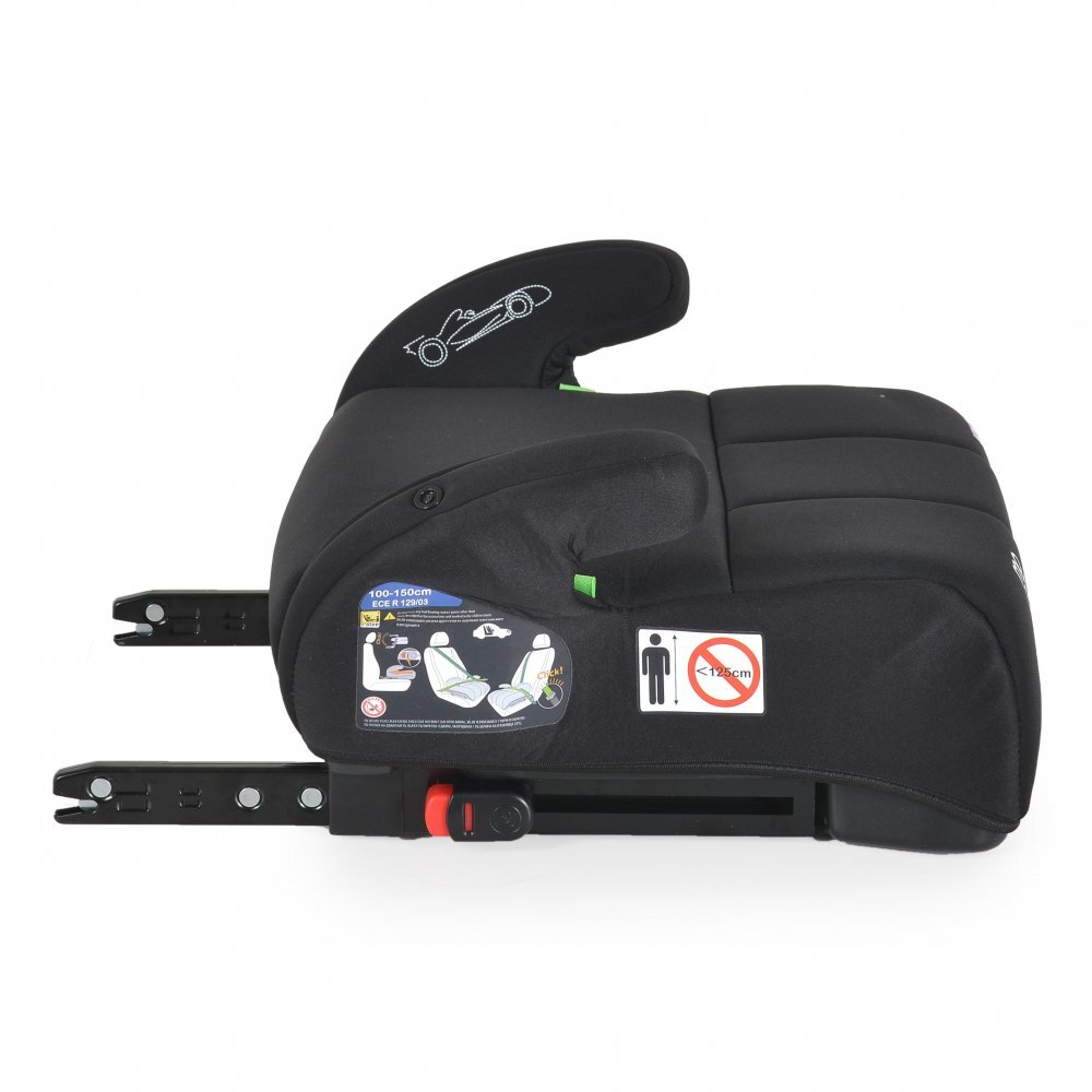 MONI Inaltator auto pentru copii Monza Black 125-150 cm cu jucarie de plus inclusaCertificare R129fixare cu isofixhusa detasabila