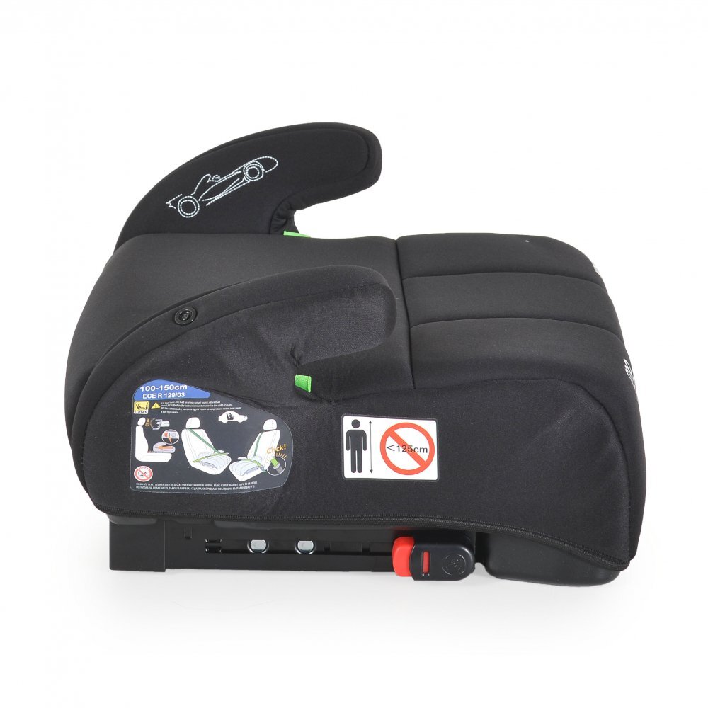 MONI Inaltator auto pentru copii Monza Black 125-150 cm cu jucarie de plus inclusaCertificare R129fixare cu isofixhusa detasabila