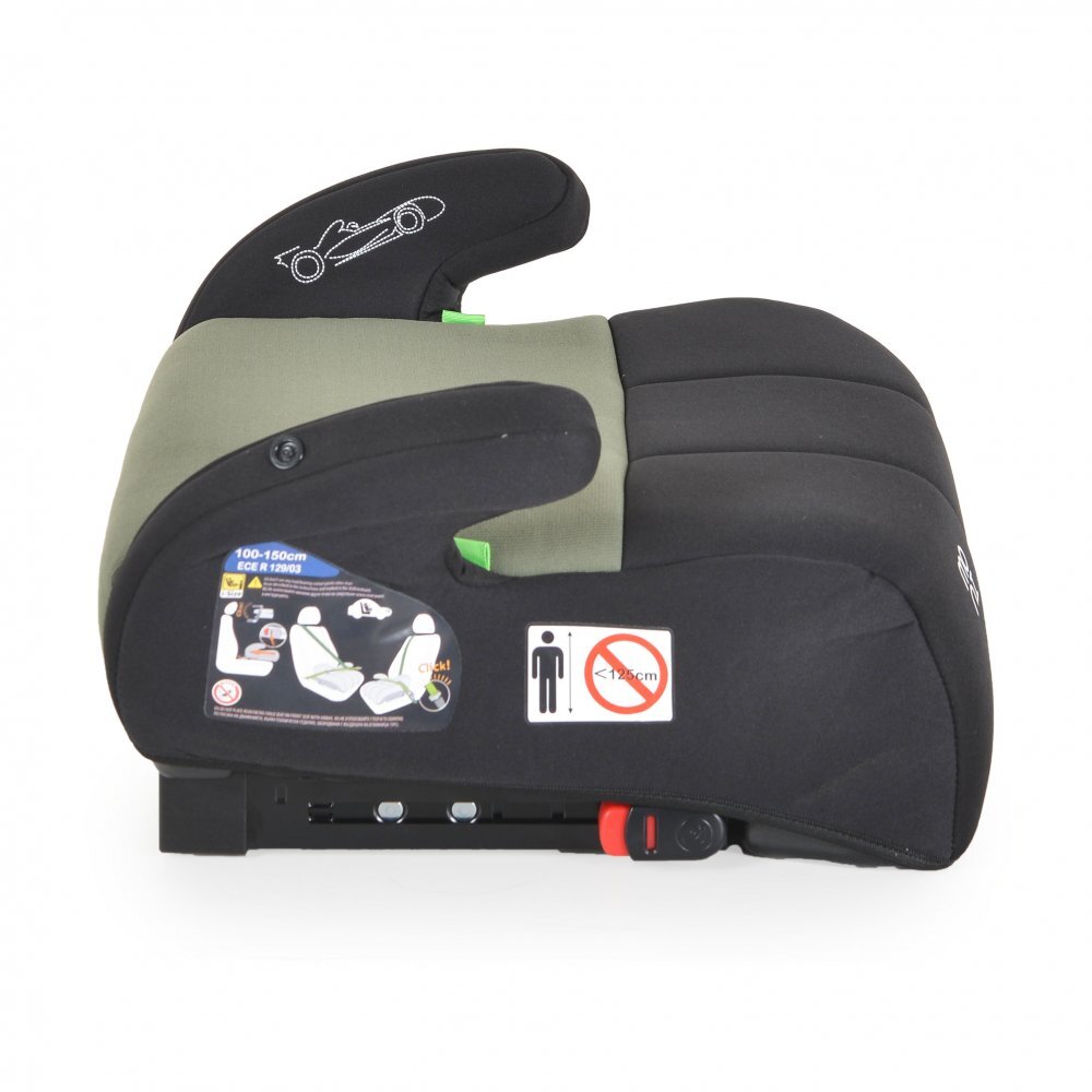 MONI Inaltator auto pentru copii Monza Green 125-150 cm cu jucarie de plus inclusaCertificare R129fixare cu isofixhusa detasabila