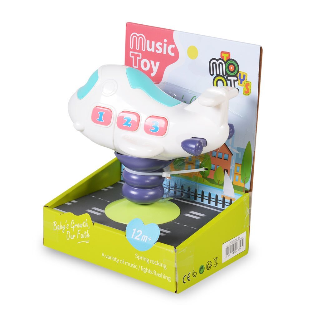 MONI Jucarie pentru scaunul de masa avion cu muzica si lumini Baby Plane