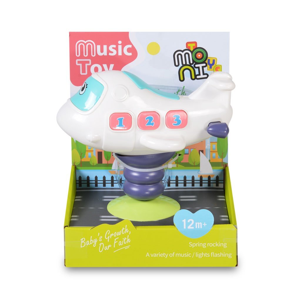 MONI Jucarie pentru scaunul de masa avion cu muzica si lumini Baby Plane