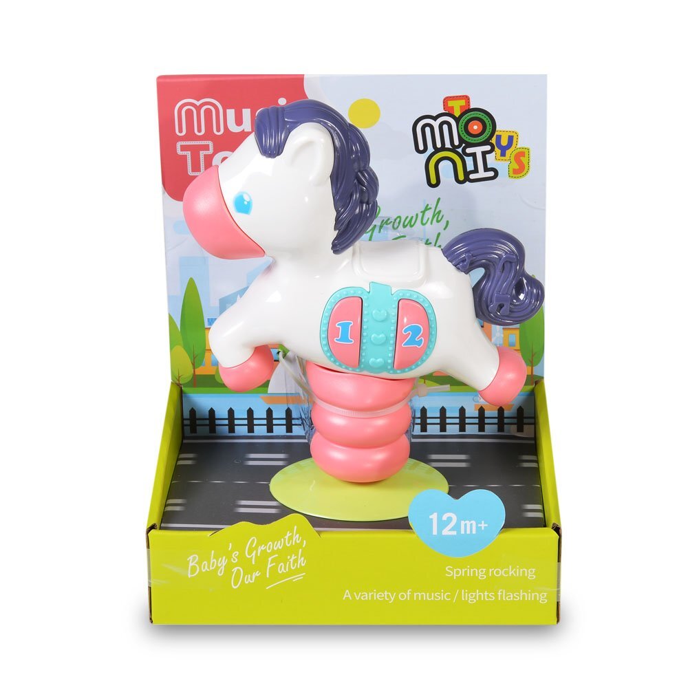 MONI Jucarie pentru scaunul de masa ponei cu muzica si lumini Baby Pony Girl