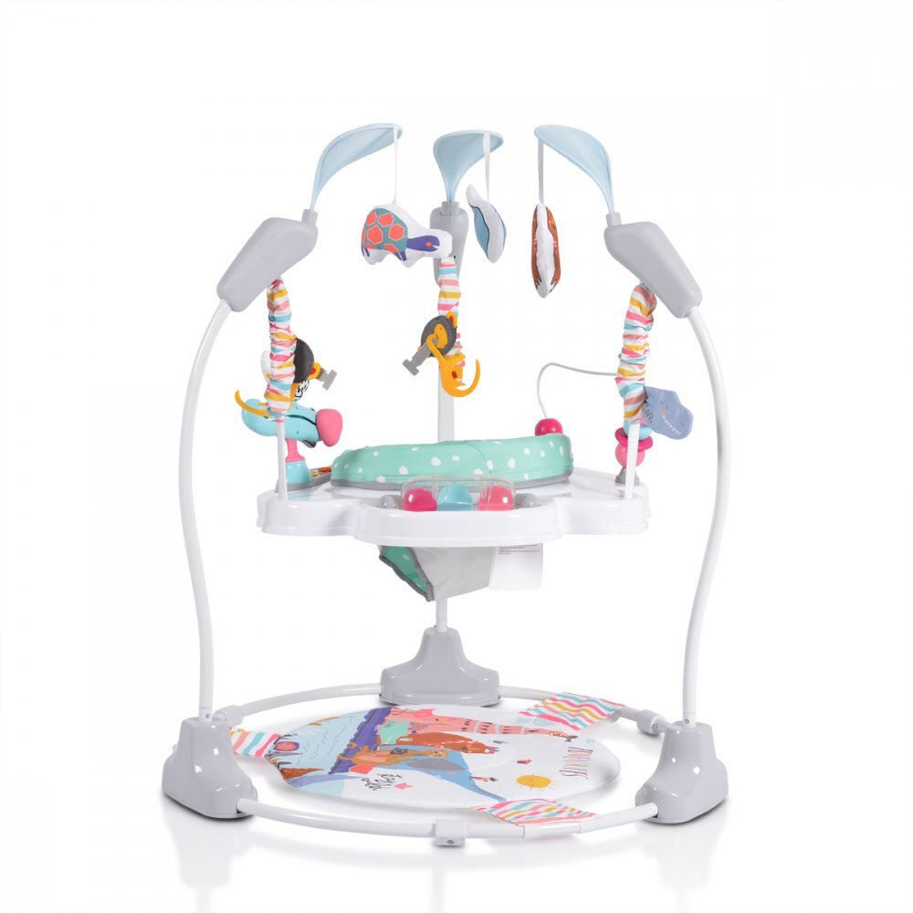 MONI Jumper pentru copii cu inaltime reglabila Bon Voyage Turquoise
