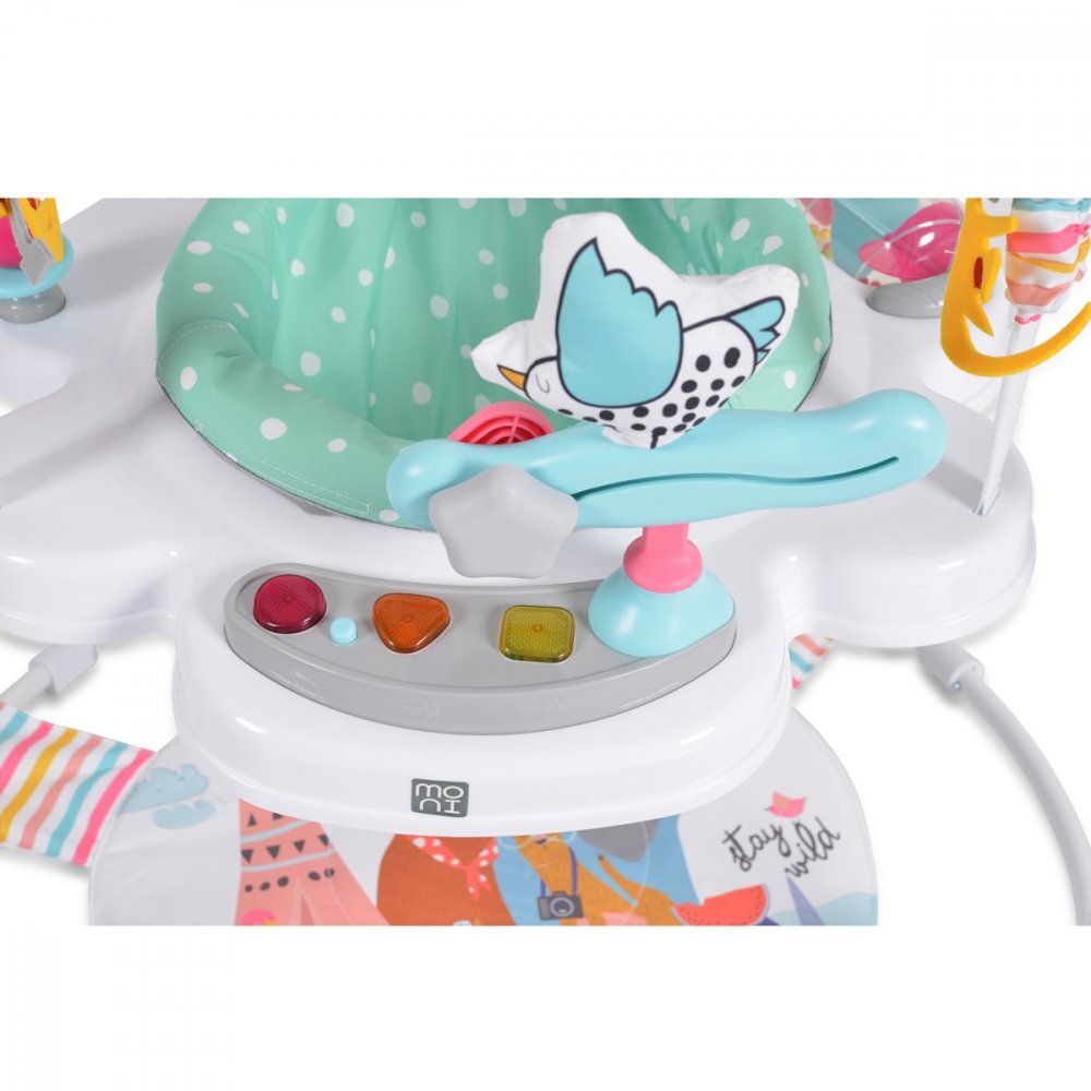 MONI Jumper pentru copii cu inaltime reglabila Bon Voyage Turquoise