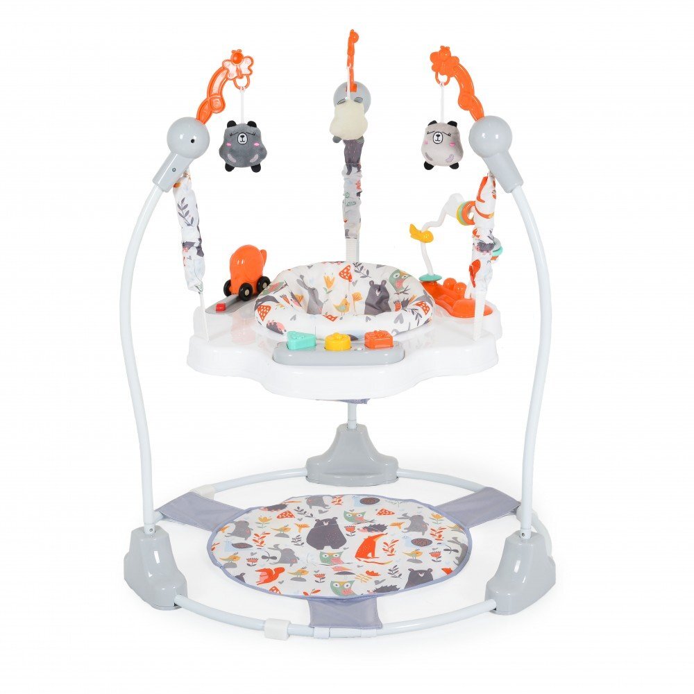 MONI Jumper pentru copii Magic fun Orange cu scaun rotativ 360inaltime reglabila pe 3 nivelepanou interactiv cu butoane muzicalejucarii din plusrecomandat de la 6luni si maxim 12 kg