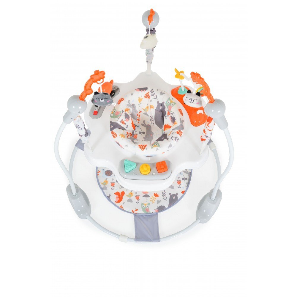 MONI Jumper pentru copii Magic fun Orange cu scaun rotativ 360inaltime reglabila pe 3 nivelepanou interactiv cu butoane muzicalejucarii din plusrecomandat de la 6luni si maxim 12 kg