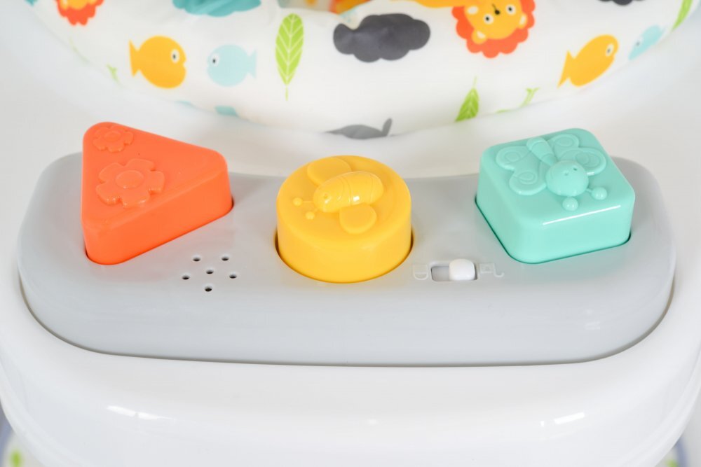 MONI Jumper pentru copii Magic fun Orange cu scaun rotativ 360inaltime reglabila pe 3 nivelepanou interactiv cu butoane muzicalejucarii din plusrecomandat de la 6luni si maxim 12 kg