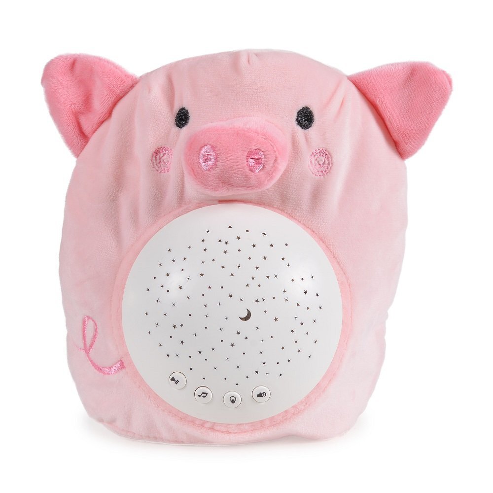MONI Lampa de veghe din plus cu sunete si proiectii Starry Sky Piggy Pink